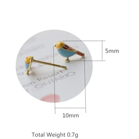 Anthro Cute Bird Stud Earrings - Picture 4 of 6